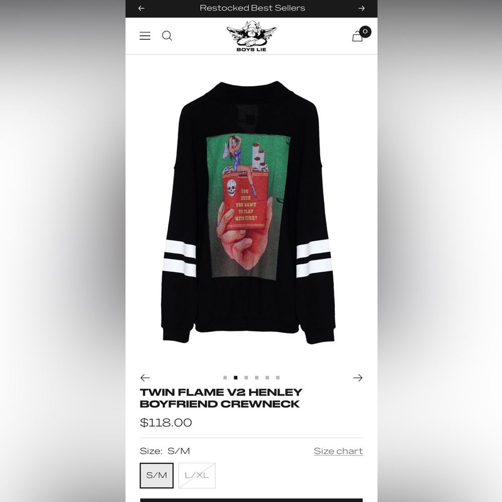 SOLD
Boys Lie Henley crewneck